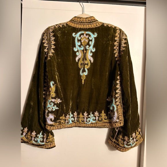 Chasing Unicorns Olive Revolution Velvet Jacket S - Picture 2 of 4